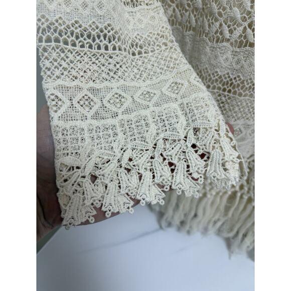 NWT 4 Love and Liberty by Johnny Was Cream Crochet Fringe Top Small Boho - Picture 3 of 5